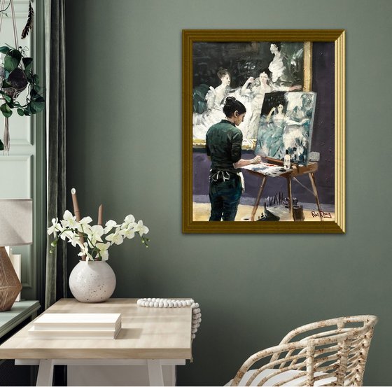 Artist In Art Museum