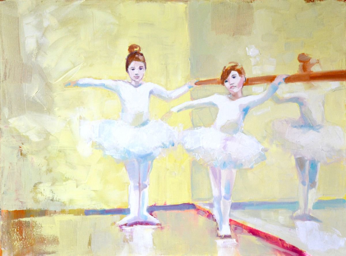 Baletnice - proba przed wystepem (Ballerinas - before the show) by Anna Masiul-Gozdecka