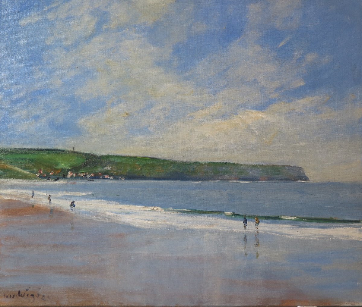 Sandsend By Malcolm Ludvigsen, 24 X 20, Artwork For Sale On Artfinder
