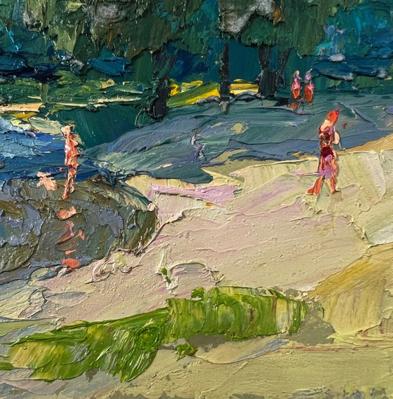 People are Relaxing on the River