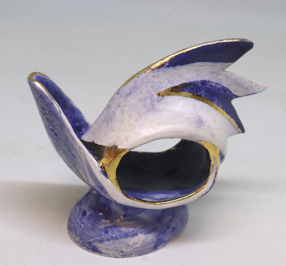 Blue Bird stoneware sculpture
