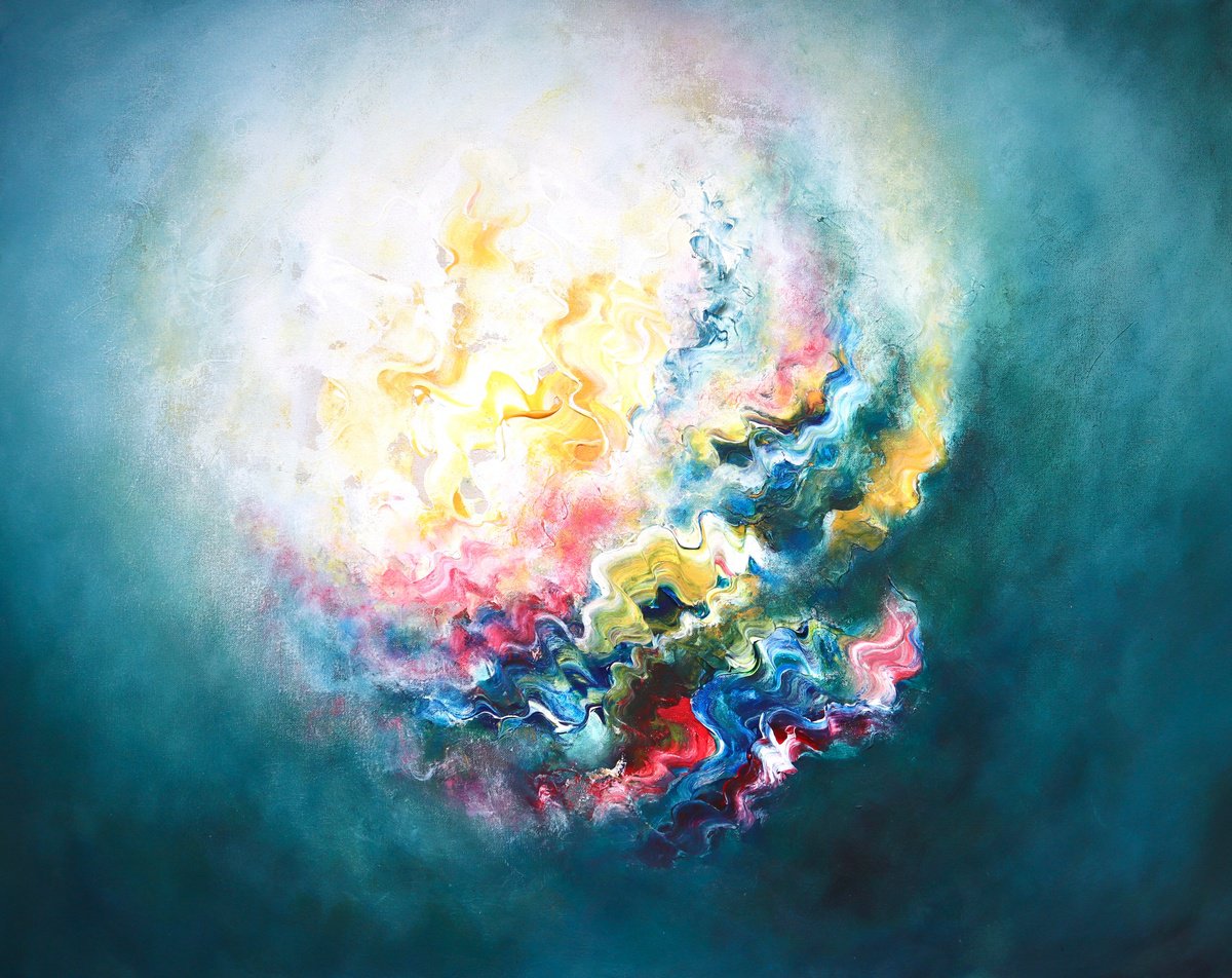 Abstract Acrylic Painting By Tam Chianta, 38 X 30", Thriving, Original Artwork