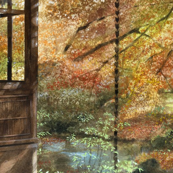 Autumn Garden Bathed in Kyoto Sunlight