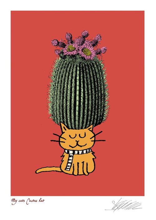 My cats Cactus Hat by Steve Wells
