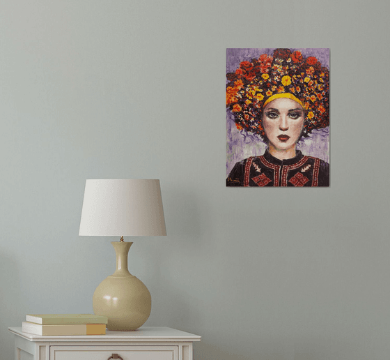 Woman  in flowers