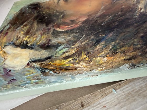 girl with a white hairpin