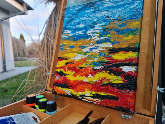 Burning seascape