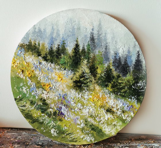 Forest  painting, Coniferous forest