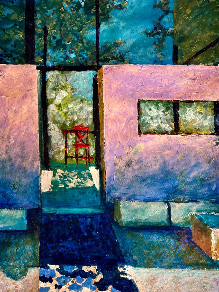 Impressionistic Cityscapes Acrylic Painting By John Cottee, 22 X 30, Doorway, Original Artwork