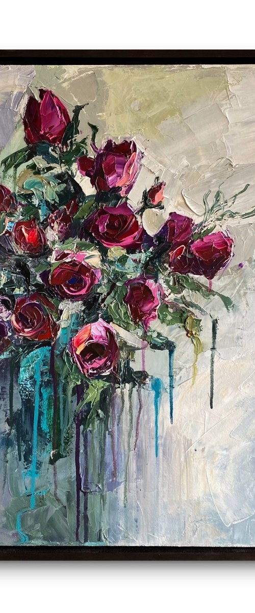 Flowing Roses II – Rose Bouquet by Mily Art