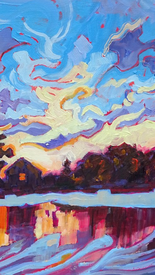 Sunset - High Tide by Mary Kemp