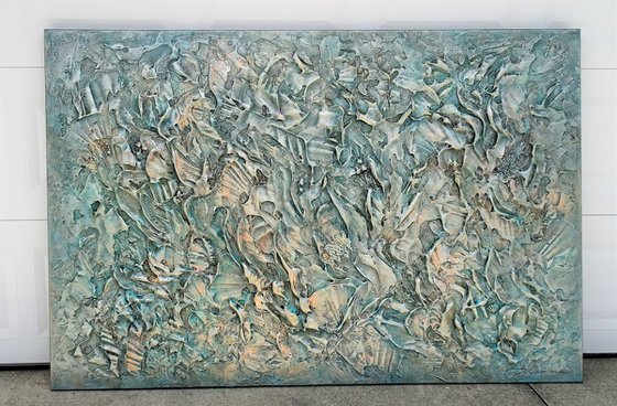 OCEAN REEF. Extra Large Abstract Textured Painting