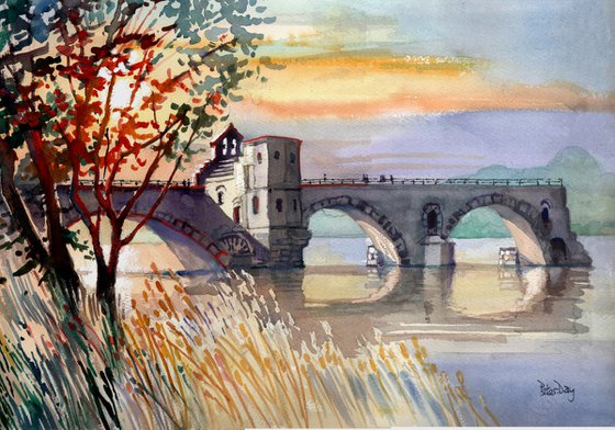 The Bridge at Avignon, Provence, France. St Benezet.