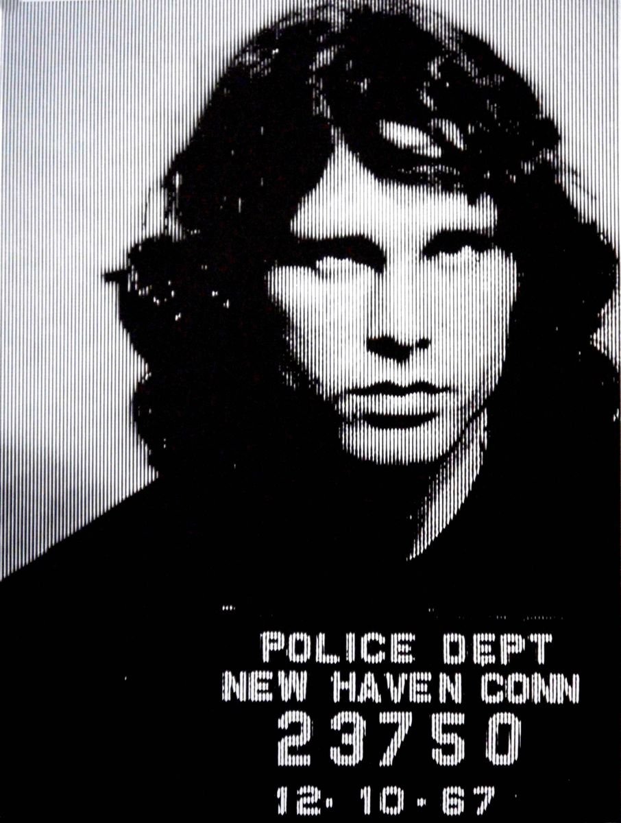 Urban And Pop Portrait Screenprint By David Studwell, 20 X 26, Jim Morrison-Silver, Original Artwork