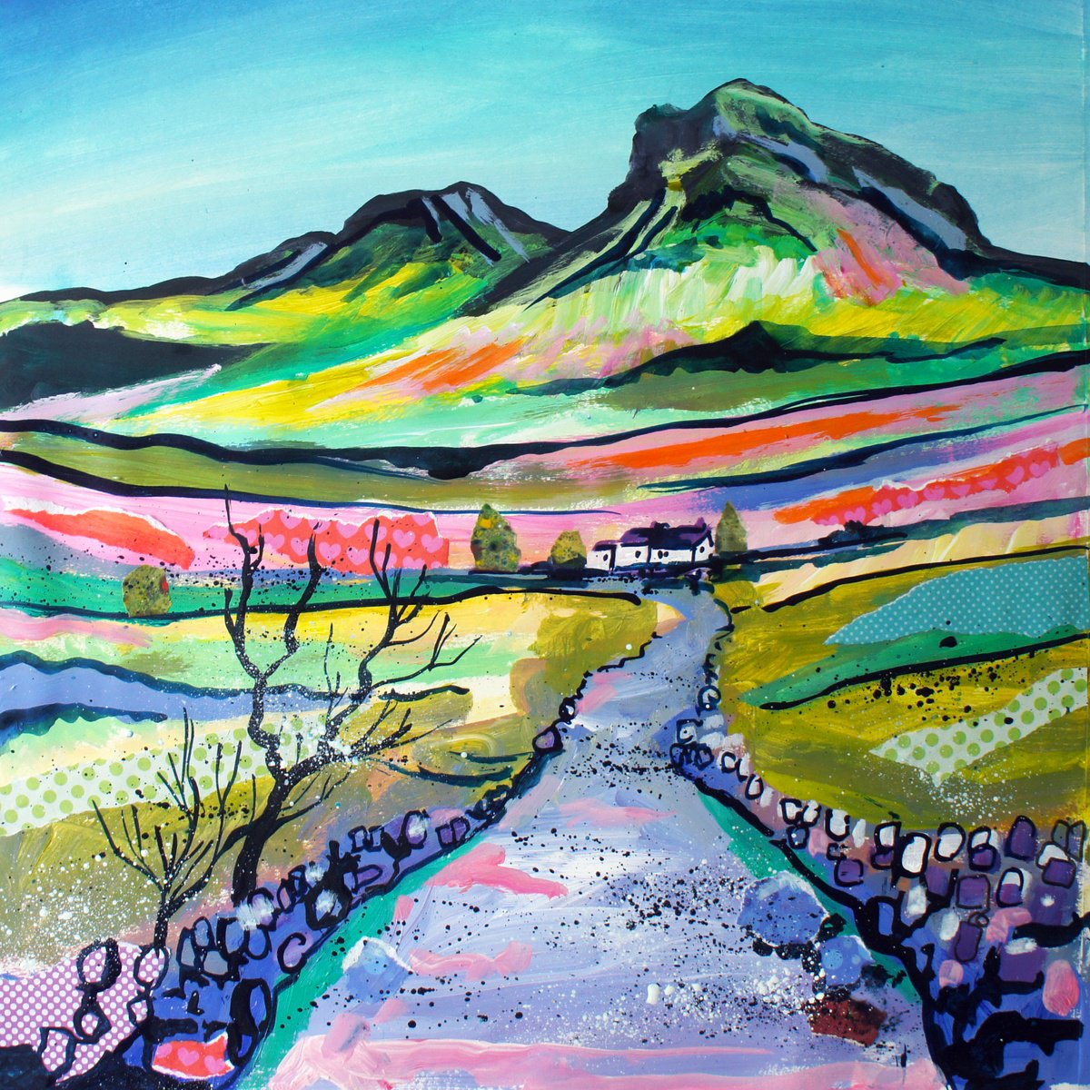 Impressionistic Landscape Painting By Julia Rigby, 14 X 14", Harrison Stickle, Original Artwork