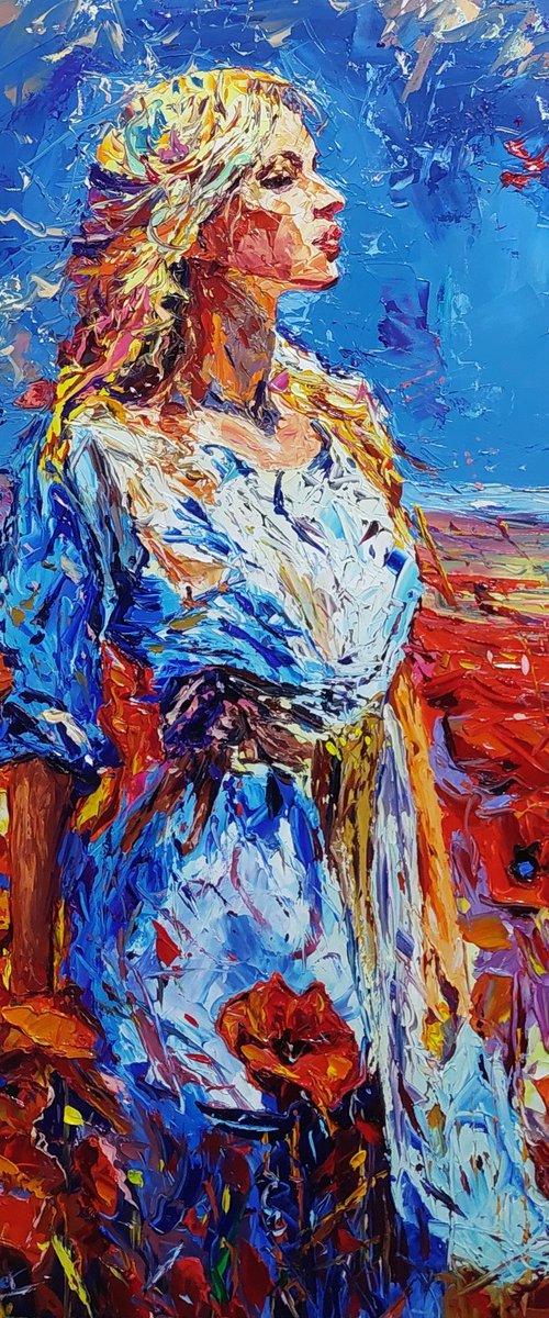 Girl Among the Poppies by Andranik Harutyunyan