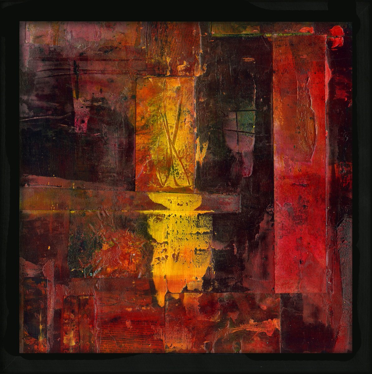 Abstract Painting By Kathy Morton Stanion, 13 X 13", Mystical Pastiche 1, Original Artwork