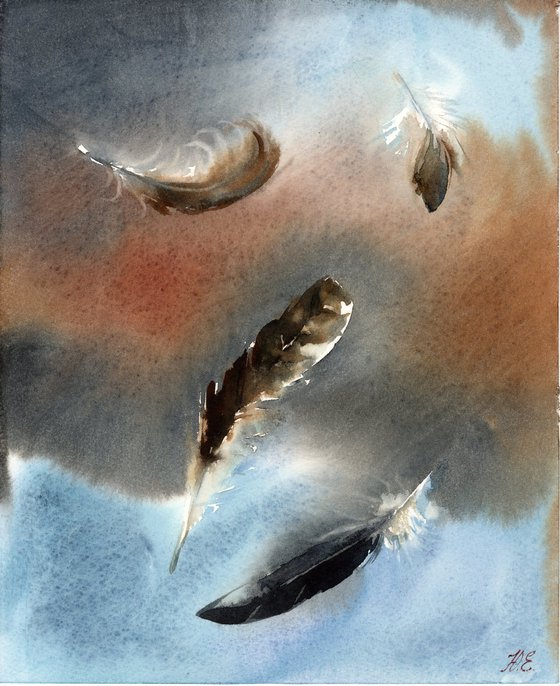 Flying feathers