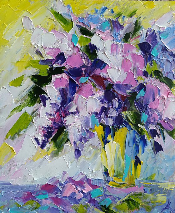 Spring inspiration - oil painting, lilac, lilac bouquet, flowers, flowers oil painting, lilac flowers, gift for wedding, spring