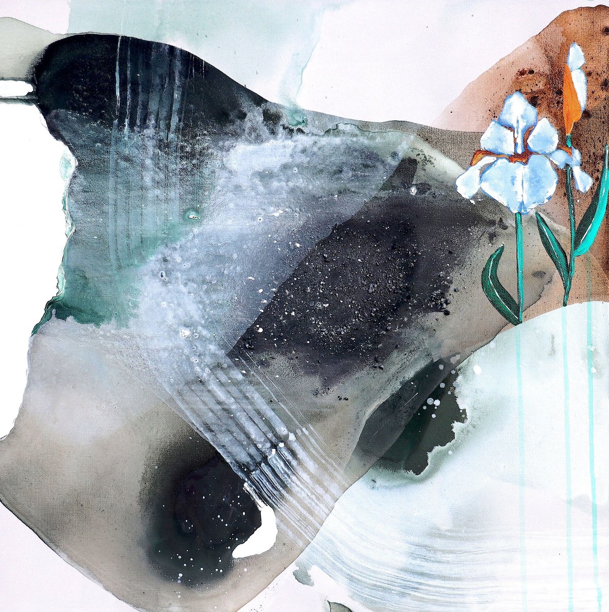 Impressionistic Abstract Painting By Poovi Art, 24 X 24", En La Vida, Original Artwork