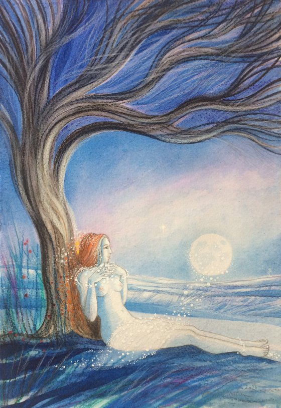 Tree, Woman, Moon and Venus