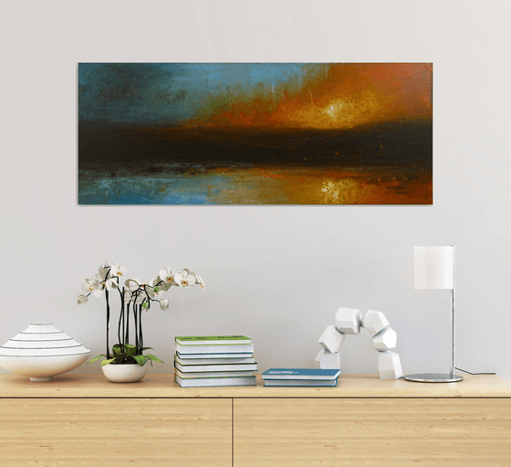 Humble Shore  (Panoramic Seascape, 100x40cm)