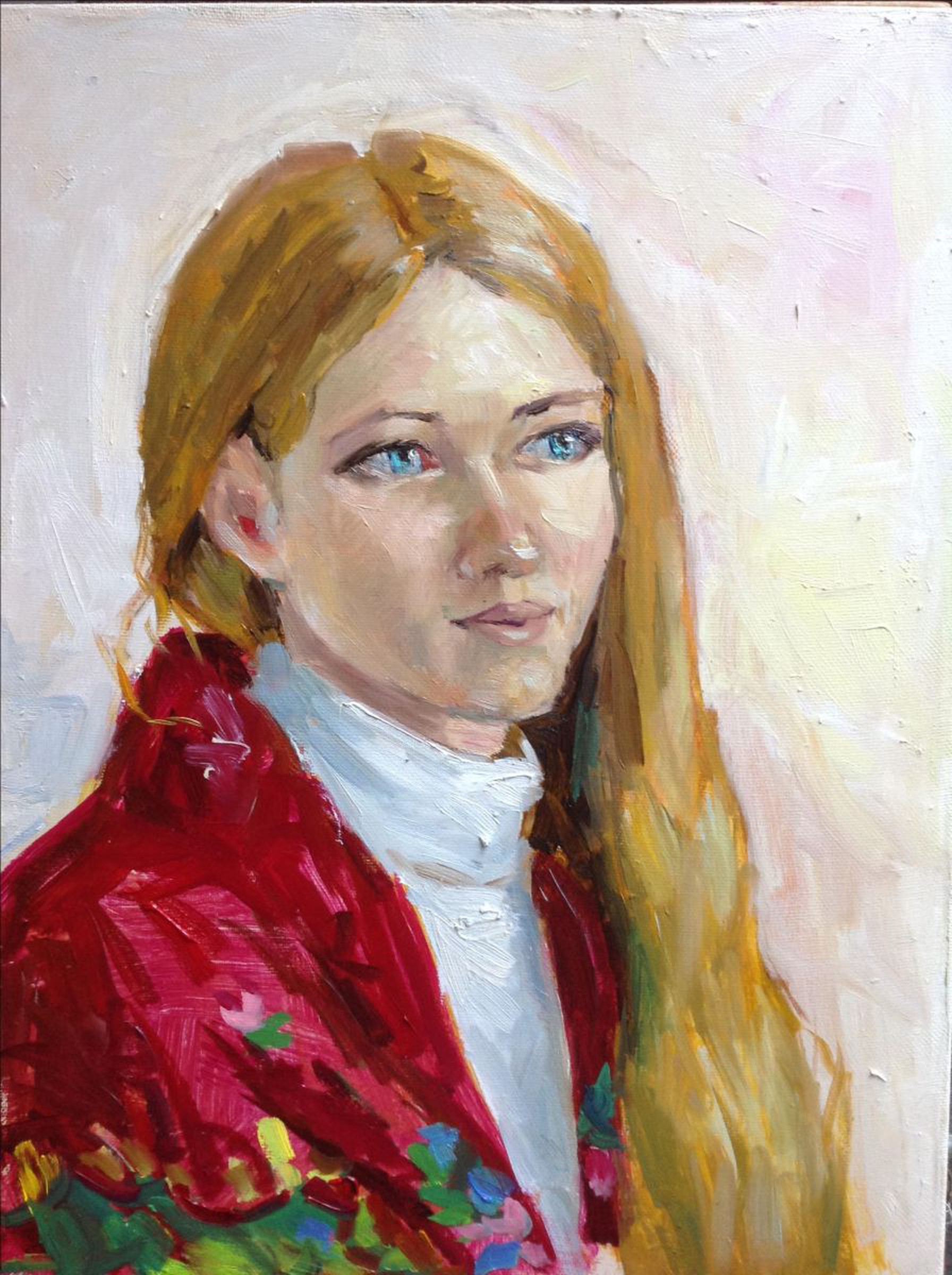 Blue Eyes Portrait Woman Girl Modern Original Oi Artfinder