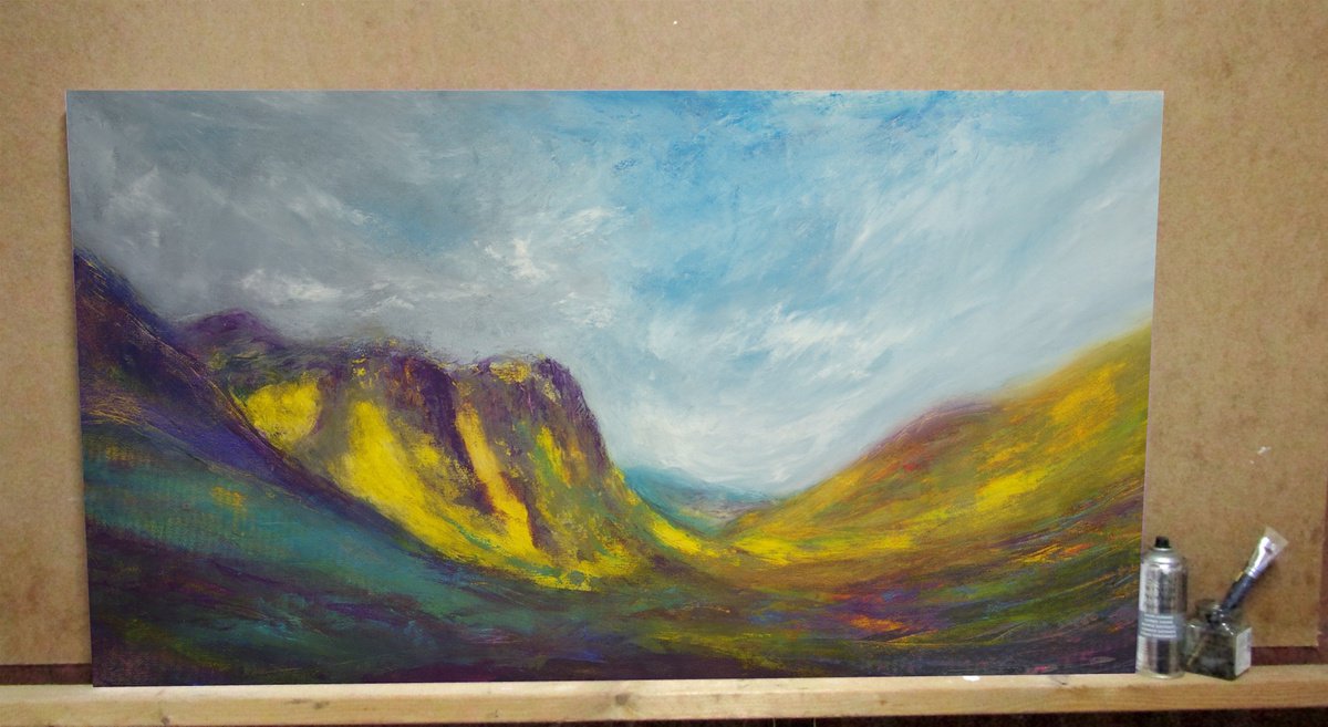 Glencoe Light, large modern contemporary Scottish landscape painting