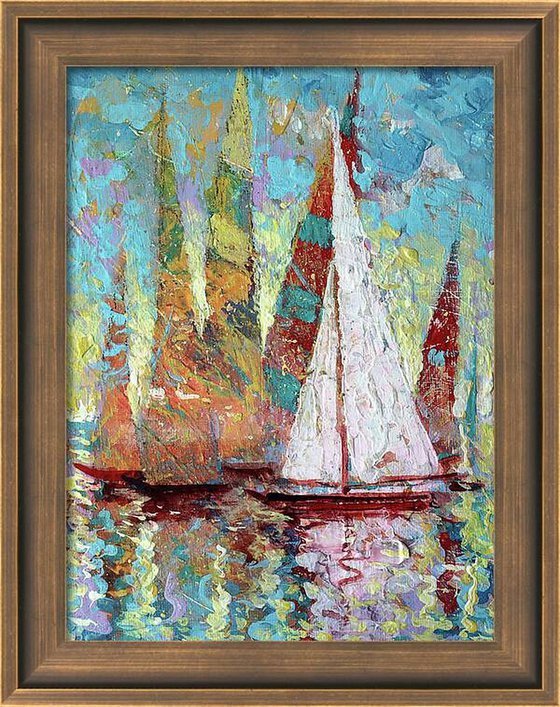 Departure of Sailboats to the Sea.