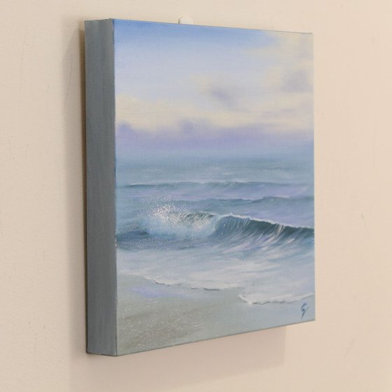 Fading Light, plein air seascape oil painting on canvas by Eva Volf