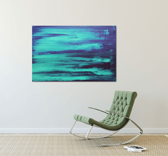 Peaceful mind - large blue abstract seascape