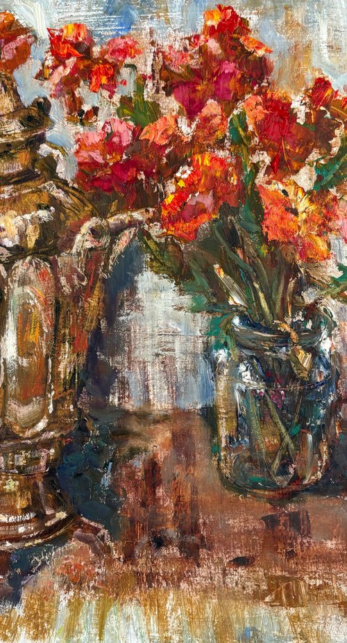 The Poppies and Samovar by Tetiana Pchelnykova