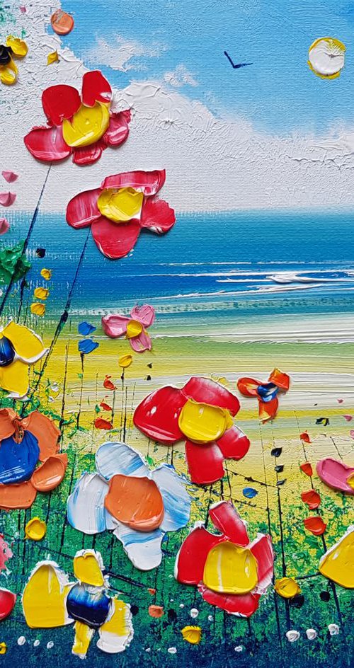 "Calm Beach & Flowers in Love" by Phil Broad