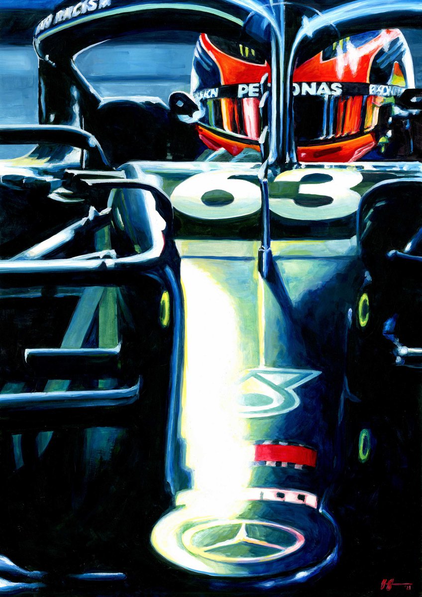 George Russell - 2020 F1 Sakhir Gp - Mercedes W11 By Alex Stutchbury, 18 X 25, Artwork For Sale On Artfinder