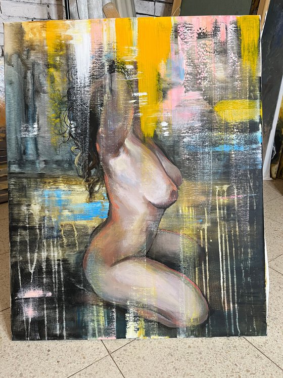 Nude on yellow