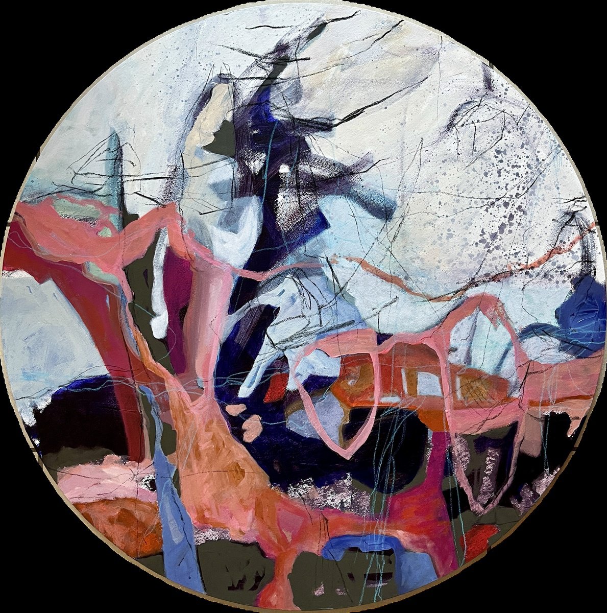 Marita Tobner | Original Acrylic Painting | How I Go Through The Day | 80 X 80Cm | Artwork For Sale On Artfinder