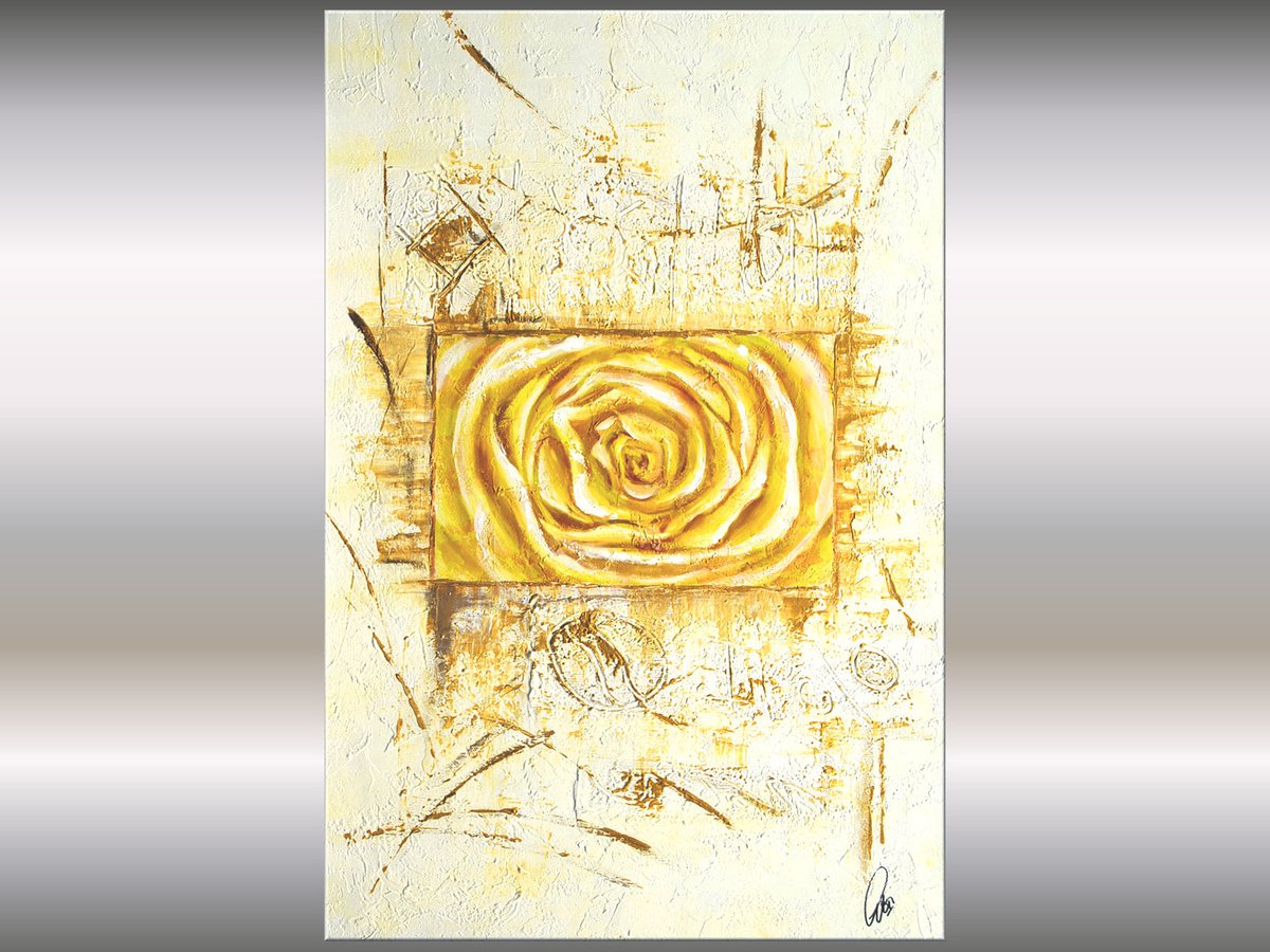 White Rose II acrylic abstract painting flowers blossoms nature painting canvas wall art by Edelgard Schroer