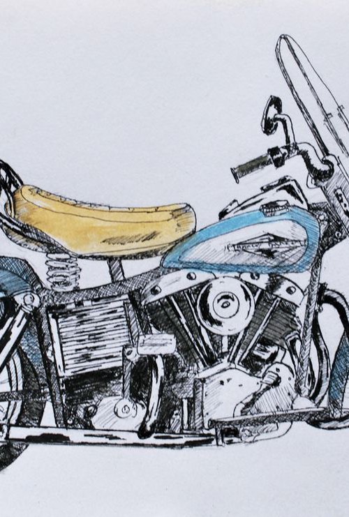 Vintage '68 Harley Davidson Electra-Glide Motorcycle by Laurence Wheeler