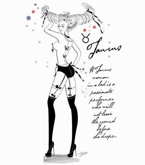 Taurus - Toro - Astrology - Zodiac - AstroPinup - Pinup Girl - Erotic - Birthday - Gift