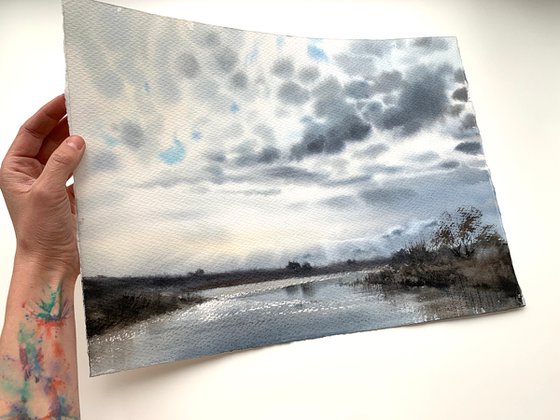 Clouds over the river