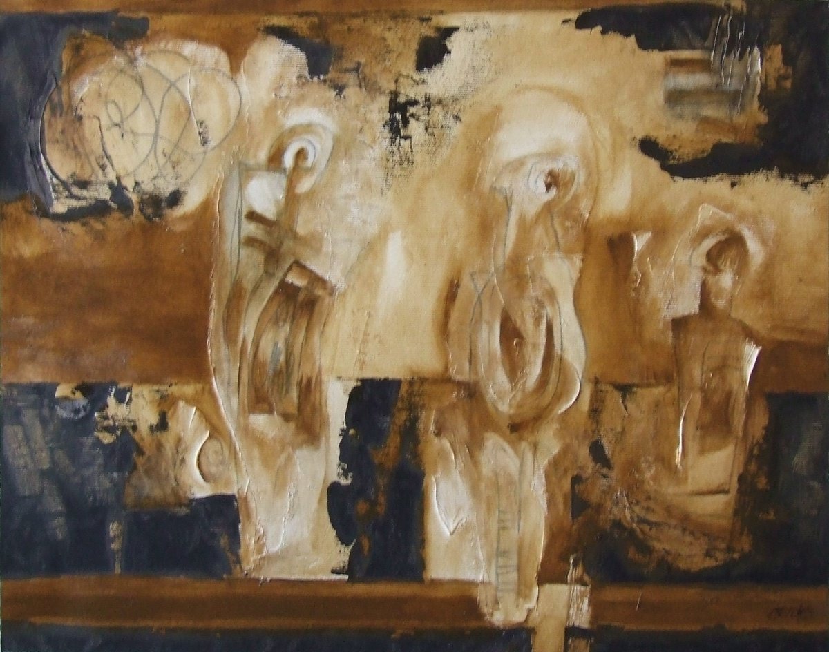 Abstract Oil Painting By Csaba Csendes, 19 X 15, Vandori?ton Ii., Original Artwork