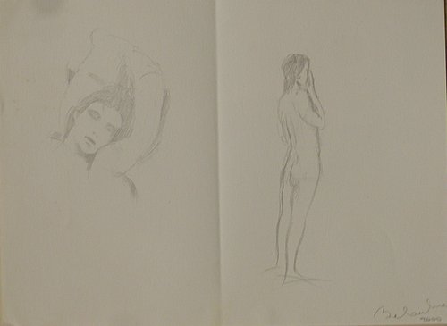 The Double Sketch, pencil on paper 24x32 cm by Frederic Belaubre