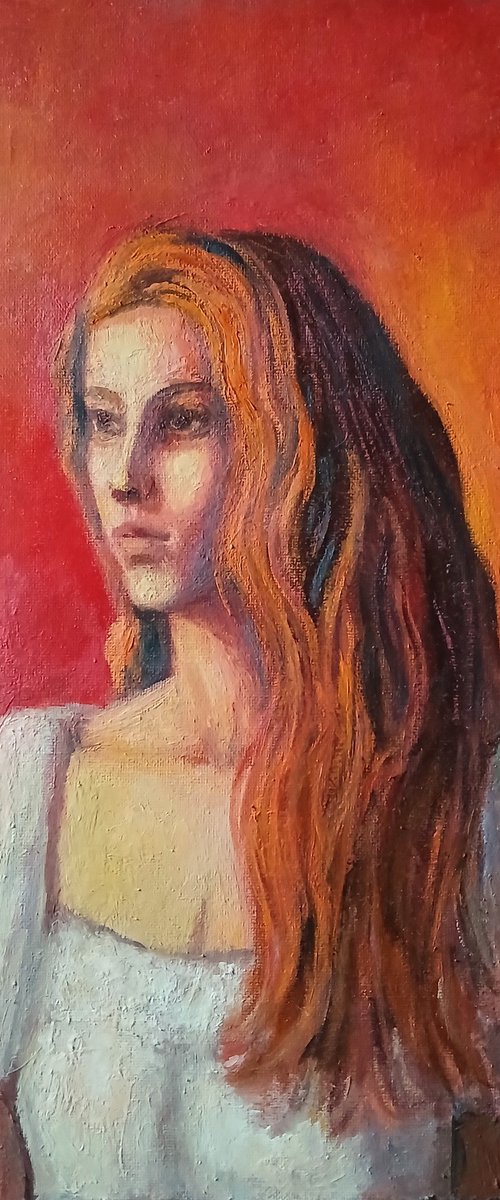 Portrait of young woman by Massimiliano Ligabue