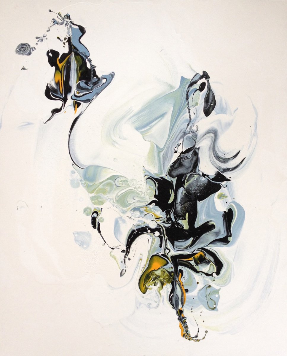 Abstract Acrylic Painting By Jean-Philippe Estebenet, 32 X 39, La Candeur Des Logorrhees, Original Artwork