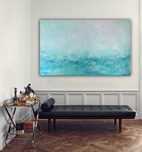 Bahamas Blue - Large Abstract Painting 60"x36"