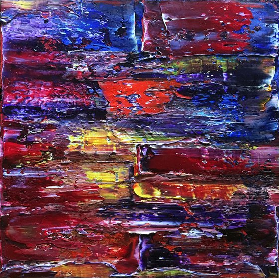 "Deep In Thought" - FREE WORLDWIDE SHIPPING - Original Large PMS Abstract Triptych Oil Paintings On Canvas - 60" x 20"