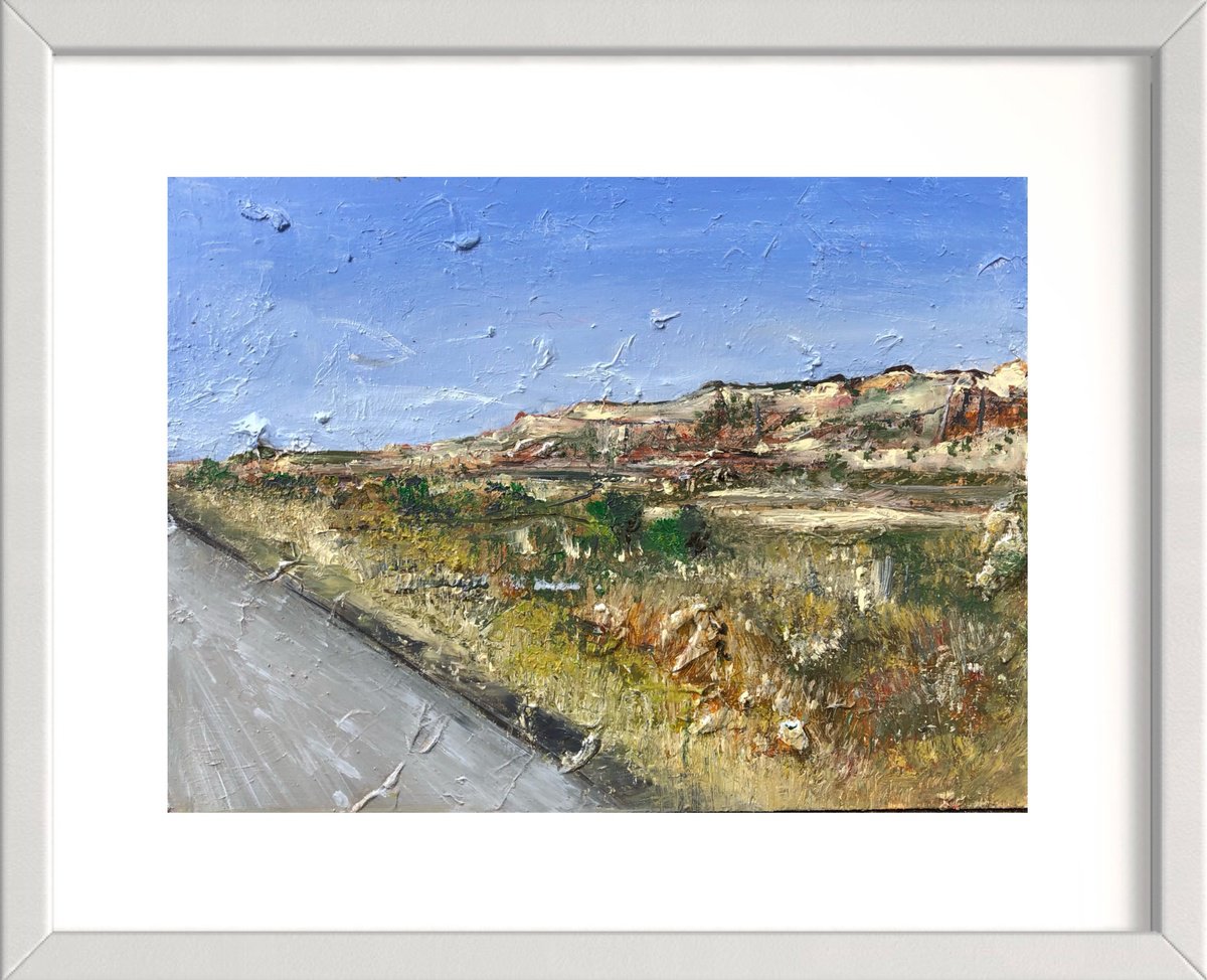 Impressionistic Landscape Oil Painting By Snezana Djordjevic, 16 X 11", Arizona Road, Original Artwork