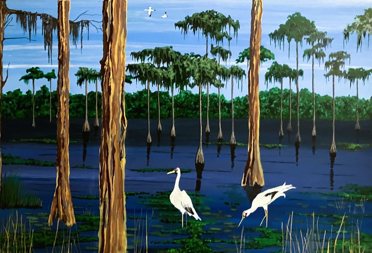 Photorealistic Landscape Acrylic Painting By Andrew Sabori, 36 X 23, Banks Lake, Original Artwork