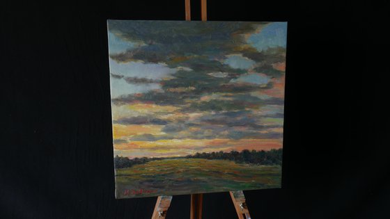 The Beautiful Sunset - sky landscape painting