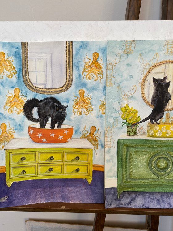 Whiskers and Whims: Home Adventures of a Black Cat - Mirror